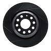 613-74030L Slotted Brake Rotor [Black], Fits Select Audi/Volkswagen, Position: Rear Left - image 1