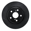 613-76075L Slotted Brake Rotor [Black], 2002-2015 Lexus/Toyota/Scion, Position: Front Left - image 1