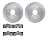 6202-47136 Brake Rotors w/Heavy-Duty Brake Pads Kit, 1963-1982 GM, Position: Rear, Front - image 1