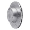 621-31067L Drilled Brake Rotor [Silver], 2006-2013 BMW, Position: Front Left - image 2