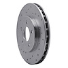 621-40080L Drilled Brake Rotor [Silver], 1996-2000 Mopar, Position: Front Left - image 1
