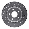 621-54066L Drilled Brake Rotor [Silver], 2012-2018 Ford/Lincoln/Mercury/Mazda, Position: Rear Left - image 1
