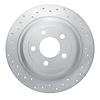 621-54076L Drilled Brake Rotor [Silver], 2015-2021 Ford/Lincoln/Mercury/Mazda, Position: Rear Left - image 1