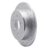 621-54142L Drilled Brake Rotor [Silver], 1995-2002 Ford/Lincoln/Mercury/Mazda, Position: Rear Left - image 1