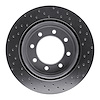 621-54227L Drilled Brake Rotor [Silver], 2011-2021 Ford/Lincoln/Mercury/Mazda, Position: Rear Left - image 1
