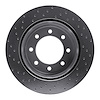 621-54227R Drilled Brake Rotor [Silver], 2011-2021 Ford/Lincoln/Mercury/Mazda, Position: Rear Right - image 1