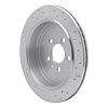 621-55009L Drilled Brake Rotor [Silver], 2013-2016 Ford/Lincoln/Mercury/Mazda, Position: Rear Left - image 1