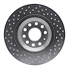 621-74030R Drilled Brake Rotor [Silver], Fits Select Audi/Volkswagen, Position: Rear Right - image 1