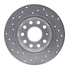 621-74031R Drilled Brake Rotor [Silver], Fits Select Multiple Makes/Models, Position: Rear Right - image 1