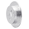 621-76069R Drilled Brake Rotor [Silver], 2000-2010 Multiple Makes/Models, Position: Rear Right - image 1