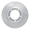 621-76098L Drilled Brake Rotor [Silver], 1985-1992 Lexus/Toyota/Scion, Position: Front Left - image 1