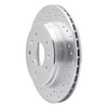 621-80015L Drilled Brake Rotor [Silver], 1986-1991 Ford/Lincoln/Mercury/Mazda, Position: Rear Left - image 1