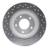 621-80032R Drilled Brake Rotor [Silver], 1993-1995 Ford/Lincoln/Mercury/Mazda, Position: Rear Right - image 1
