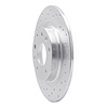 621-80075L Drilled Brake Rotor [Silver], 2016-2018 Ford/Lincoln/Mercury/Mazda, Position: Rear Left - image 1