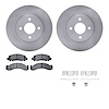 6212-40297 Brake Rotors w/Heavy-Duty Brake Pads Kit & Hardware, 1975-1993 Mopar, Position: Front - image 1