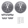 6212-40312 Brake Rotors w/Heavy-Duty Brake Pads Kit & Hardware, 1973-1977 Mopar, Position: Front - image 1