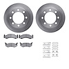 6212-40318 Brake Rotors w/Heavy-Duty Brake Pads Kit & Hardware, 1973-1997 Mopar, Position: Front - image 1