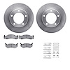 6212-40321 Brake Rotors w/Heavy-Duty Brake Pads Kit & Hardware, 1980-1993 Mopar, Position: Front - image 1