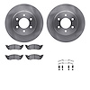 6212-40333 Brake Rotors w/Heavy-Duty Brake Pads Kit & Hardware, 1991-1996 Mopar, Position: Front - image 1