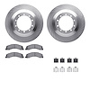 6212-40508 Brake Rotors w/Heavy-Duty Brake Pads Kit & Hardware, 2008-2021 Multiple Makes/Models, Position: Rear