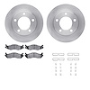 6212-42139 Brake Rotors w/Heavy-Duty Brake Pads Kit & Hardware, 1982-1986 Mopar, Position: Front - image 1