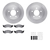 6212-42162 Brake Rotors w/Heavy-Duty Brake Pads Kit & Hardware, 1990-1999 Mopar, Position: Front - image 1