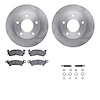 6212-46073 Brake Rotors w/Heavy-Duty Brake Pads Kit & Hardware, 1969-1978 GM, Position: Front - image 1