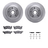 6212-47101 Brake Rotors w/Heavy-Duty Brake Pads Kit & Hardware, 1970-1981 GM, Position: Front - image 1