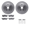 6212-47119 Brake Rotors w/Heavy-Duty Brake Pads Kit & Hardware, 1978-1990 GM, Position: Front - image 1