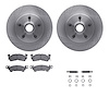 6212-47280 Brake Rotors w/Heavy-Duty Brake Pads Kit & Hardware, 1977-1995 GM, Position: Front - image 1