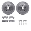 6212-47281 Brake Rotors w/Heavy-Duty Brake Pads Kit & Hardware, 1990-1990 GM, Position: Front - image 1