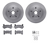 6212-47286 Brake Rotors w/Heavy-Duty Brake Pads Kit & Hardware, 1982-1995 GM, Position: Front - image 1