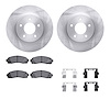 6212-47292 Brake Rotors w/Heavy-Duty Brake Pads Kit & Hardware, 2002-2007 GM, Position: Front - image 1