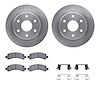 6212-48032 Brake Rotors w/Heavy-Duty Brake Pads Kit & Hardware, 2002-2014 GM, Position: Rear - image 1