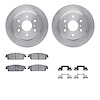 6212-48064 Brake Rotors w/Heavy-Duty Brake Pads Kit & Hardware, 2007-2014 GM, Position: Rear - image 1
