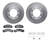 6212-48144 Brake Rotors w/Heavy-Duty Brake Pads Kit & Hardware, 1976-1996 GM, Position: Front