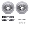 6212-48147 Brake Rotors w/Heavy-Duty Brake Pads Kit & Hardware, 1990-2002 GM, Position: Front - image 1