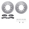 6212-48156 Brake Rotors w/Heavy-Duty Brake Pads Kit & Hardware, 1976-2005 Multiple Makes/Models, Position: Front, Rear