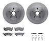 6212-48186 Brake Rotors w/Heavy-Duty Brake Pads Kit & Hardware, 1993-1995 GM, Position: Front - image 1