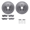6212-48189 Brake Rotors w/Heavy-Duty Brake Pads Kit & Hardware, 1993-1995 GM, Position: Front - image 1