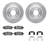 6212-48288 Brake Rotors w/Heavy-Duty Brake Pads Kit & Hardware, 2002-2009 GM, Position: Rear - image 1