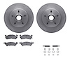 6212-51001 Brake Rotors w/Heavy-Duty Brake Pads Kit & Hardware, 1991-1996 GM, Position: Front - image 1