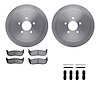 6212-55020 Brake Rotors w/Heavy-Duty Brake Pads Kit & Hardware, 2003-2011 Ford/Lincoln/Mercury/Mazda, Position: Rear - image 1