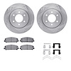 6212-68001 Brake Rotors w/Heavy-Duty Brake Pads Kit & Hardware, Fits Select Infiniti/Nissan, Position: Front - image 1