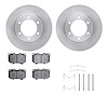 6212-76001 Brake Rotors w/Heavy-Duty Brake Pads Kit & Hardware, 2000-2002 Lexus/Toyota/Scion, Position: Front - image 1