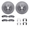 6212-92037 Brake Rotors w/Heavy-Duty Brake Pads Kit & Hardware, 2006-2012 Ford/Lincoln/Mercury/Mazda, Position: Front - image 1