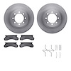 6212-99248 Brake Rotors w/Heavy-Duty Brake Pads Kit & Hardware, 1975-1986 Ford/Lincoln/Mercury/Mazda, Position: Front - image 1