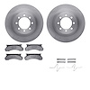 6212-99249 Brake Rotors w/Heavy-Duty Brake Pads Kit & Hardware, 1986-1994 Ford/Lincoln/Mercury/Mazda, Position: Front - image 1
