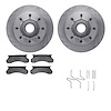 6212-99263 Brake Rotors w/Heavy-Duty Brake Pads Kit & Hardware, 1980-1985 Ford/Lincoln/Mercury/Mazda, Position: Front - image 1