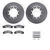 6212-99287 Brake Rotors w/Heavy-Duty Brake Pads Kit & Hardware, 1988-1998 Ford/Lincoln/Mercury/Mazda, Position: Front, Rear - image 1
